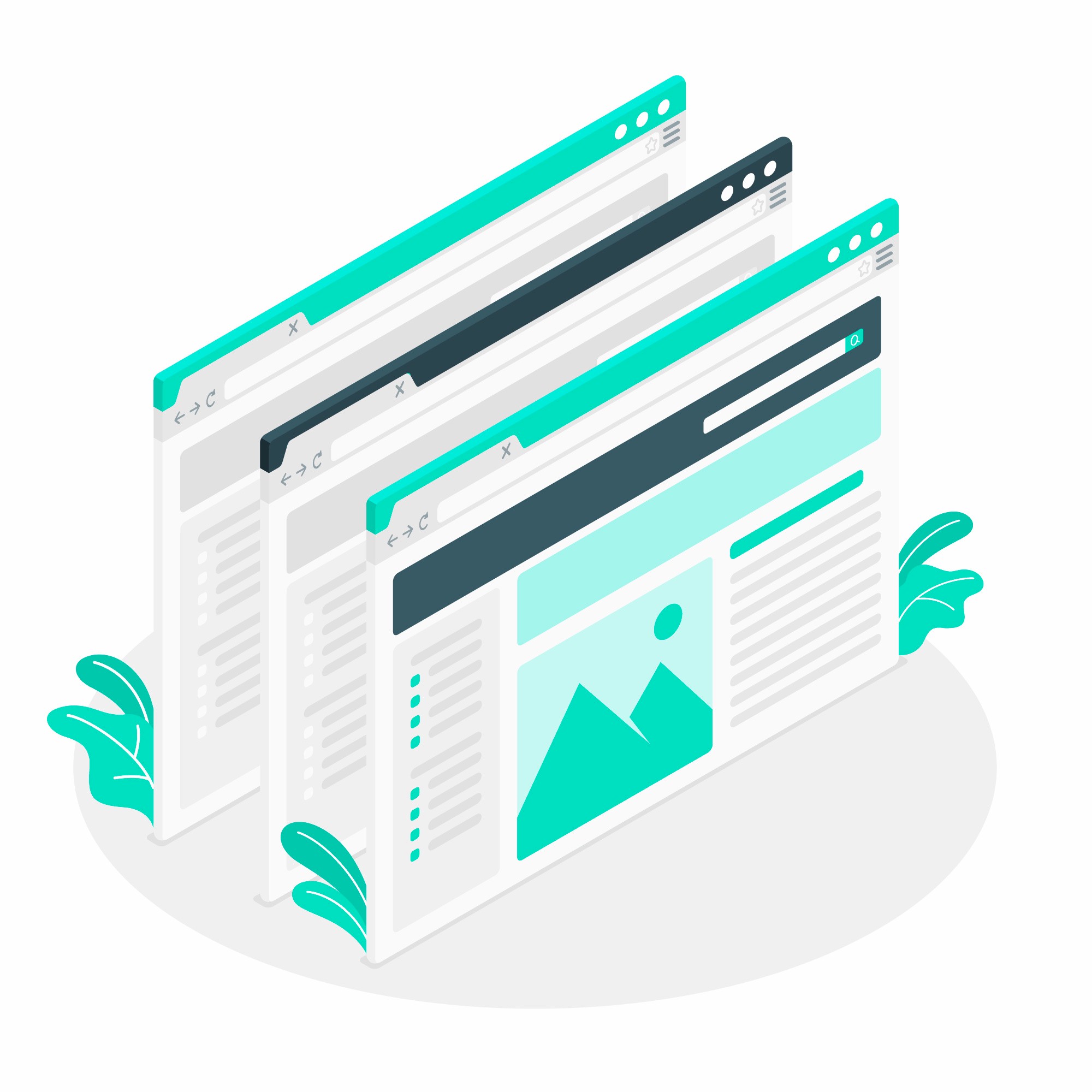 Three vertically spaced webpages - Image by storyset on Freepik