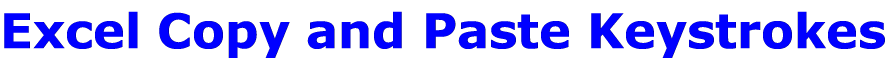 Excel Copy and Paste Keystrokes