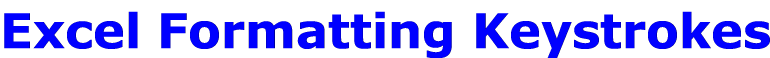 Excel Formatting Keystrokes
