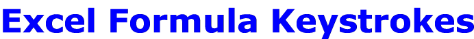 Excel Formula Keystrokes