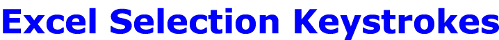 Excel Selection Keystrokes