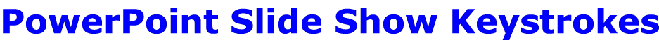 PowerPoint Slide Show Keystrokes